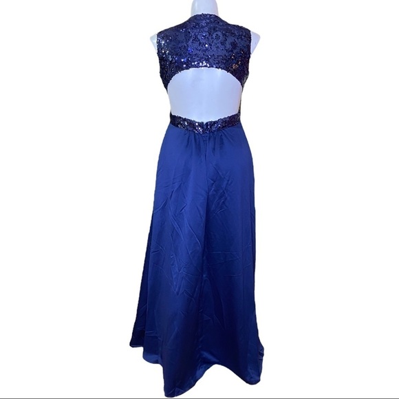 ModCloth Fervour Navy Gown Sequin Accent Size XL - Picture 7 of 15